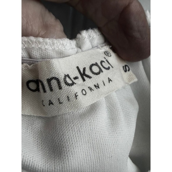 Anna-Kaci White Swiss Dot Lace Maxi Dress Smocked Boho Cottagecore Small - Picture 6 of 9